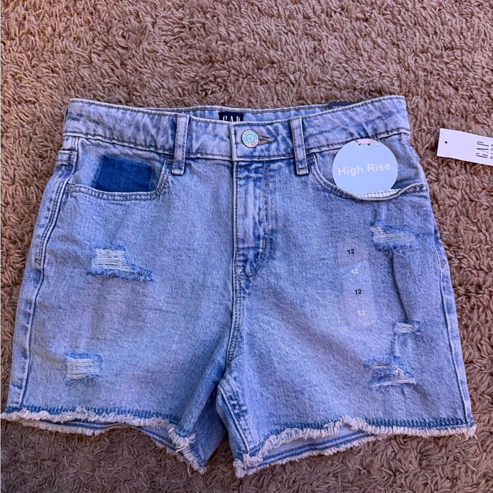 GAP Kids Light Blue Distressed Denim Shorts